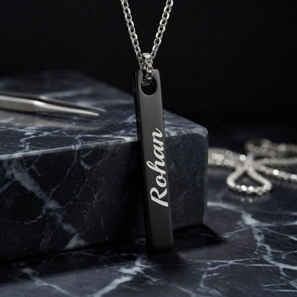 Custom Name Engraved Metal Necklace