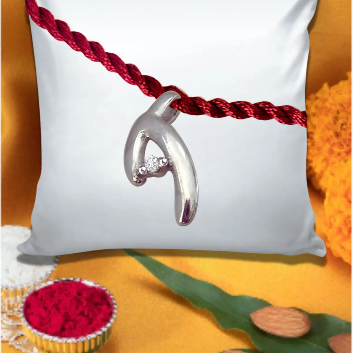 Glimpses Of Love Sterling Silver Rakhi for Brothers