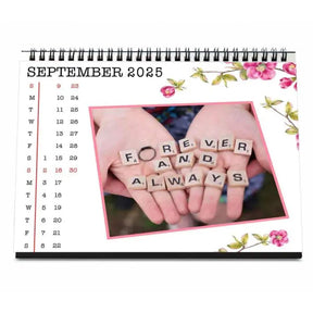 Floral Boarder Personalised Desk Calendar