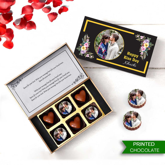 Luxury Unique Kiss Day Personalised Photo Chocolate