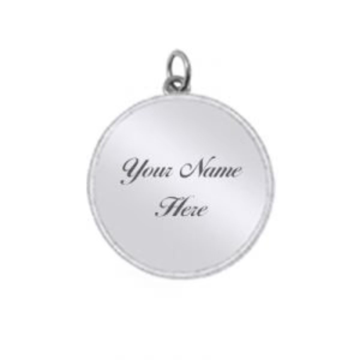 Name Engraved Silver Coin as a Pendant