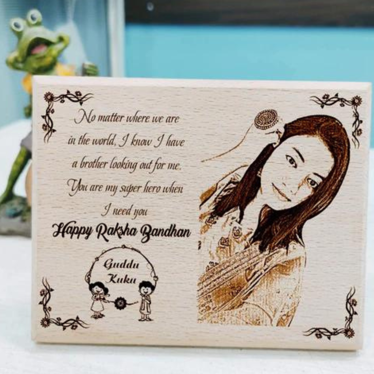 Personalized Engraved Wooden Frame Gift For Sister