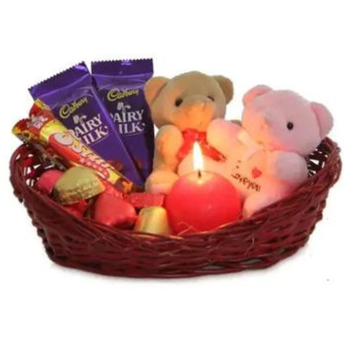 Teddies with Chocolates & Candles-1