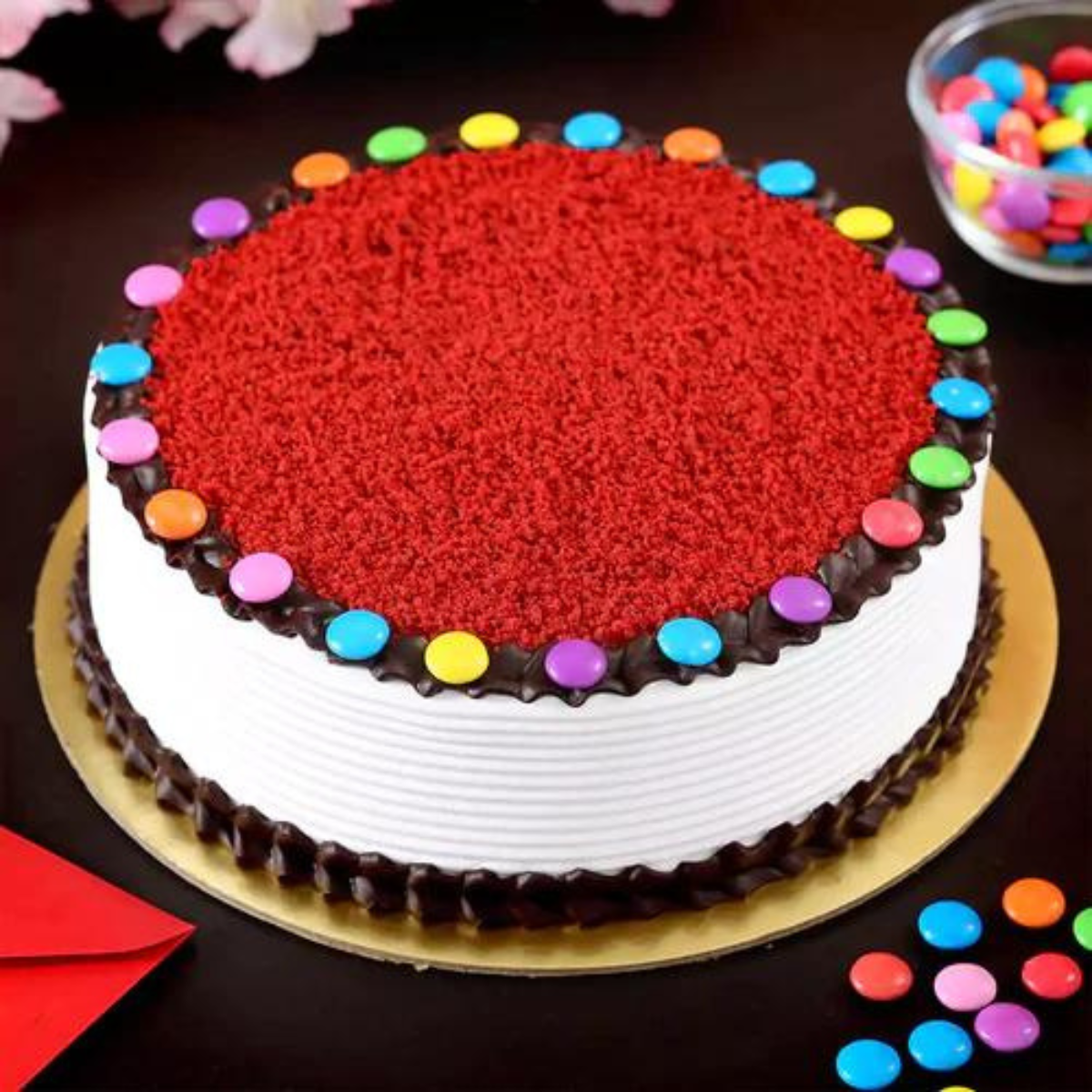 Red Velvet Cake with Gems