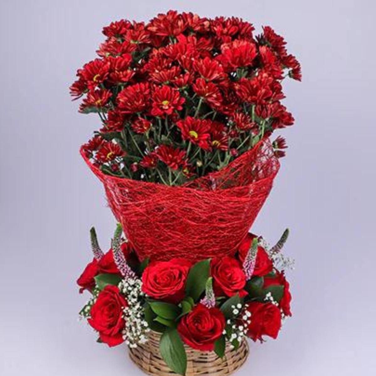 Beautiful Red Chrysanthemum Flower Arrangement