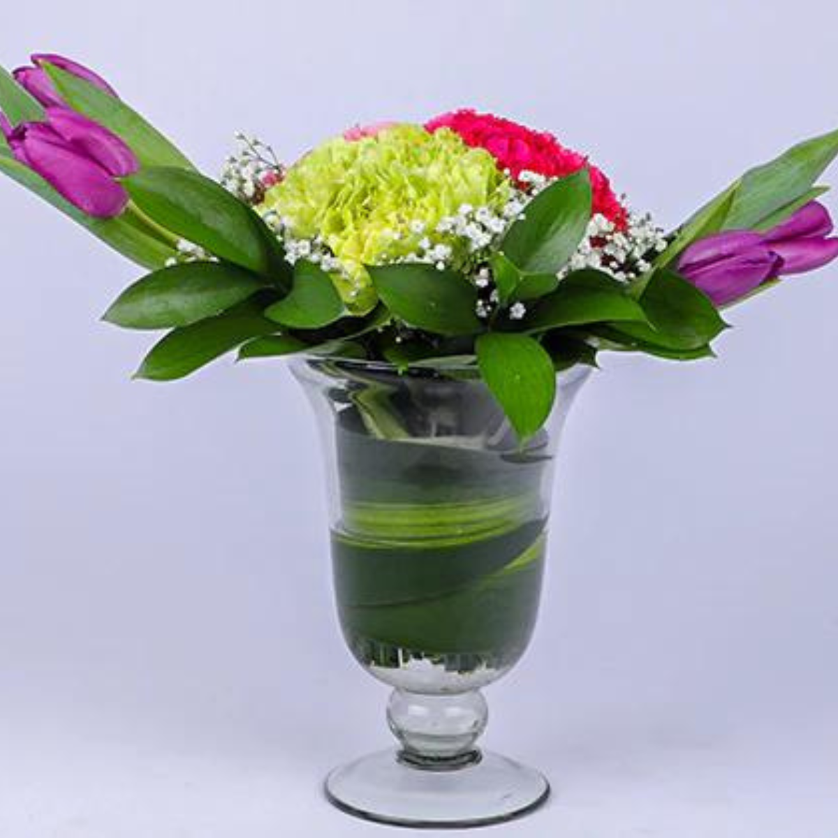 Eternal Assorted Flower Glass Arrangement