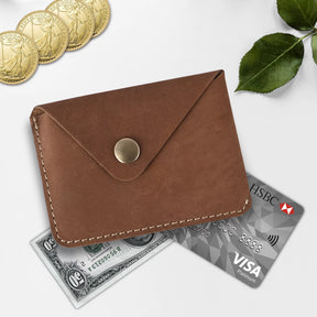 Stylish Vegan Leather Card Holder Wallet (Brown)