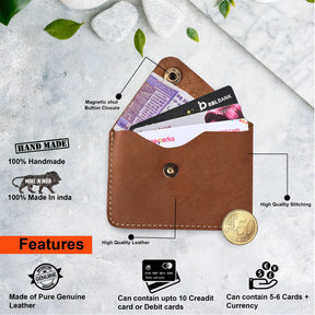 Stylish Vegan Leather Card Holder Wallet (Brown)