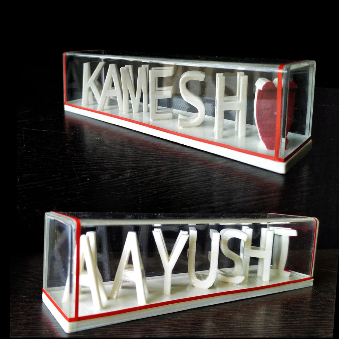 Personalized Dual Letters Illusion Flip Nameplate-2