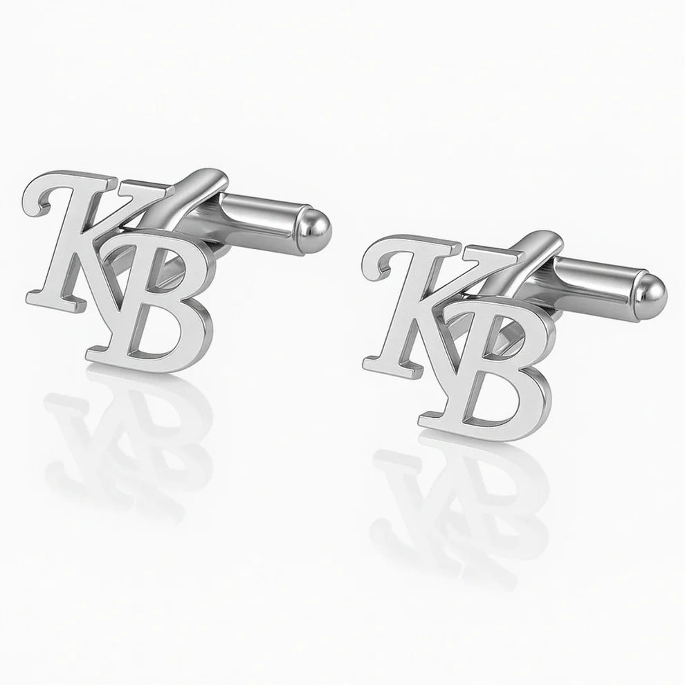 Personalised  Diagonal Metal Initial Cufflinks