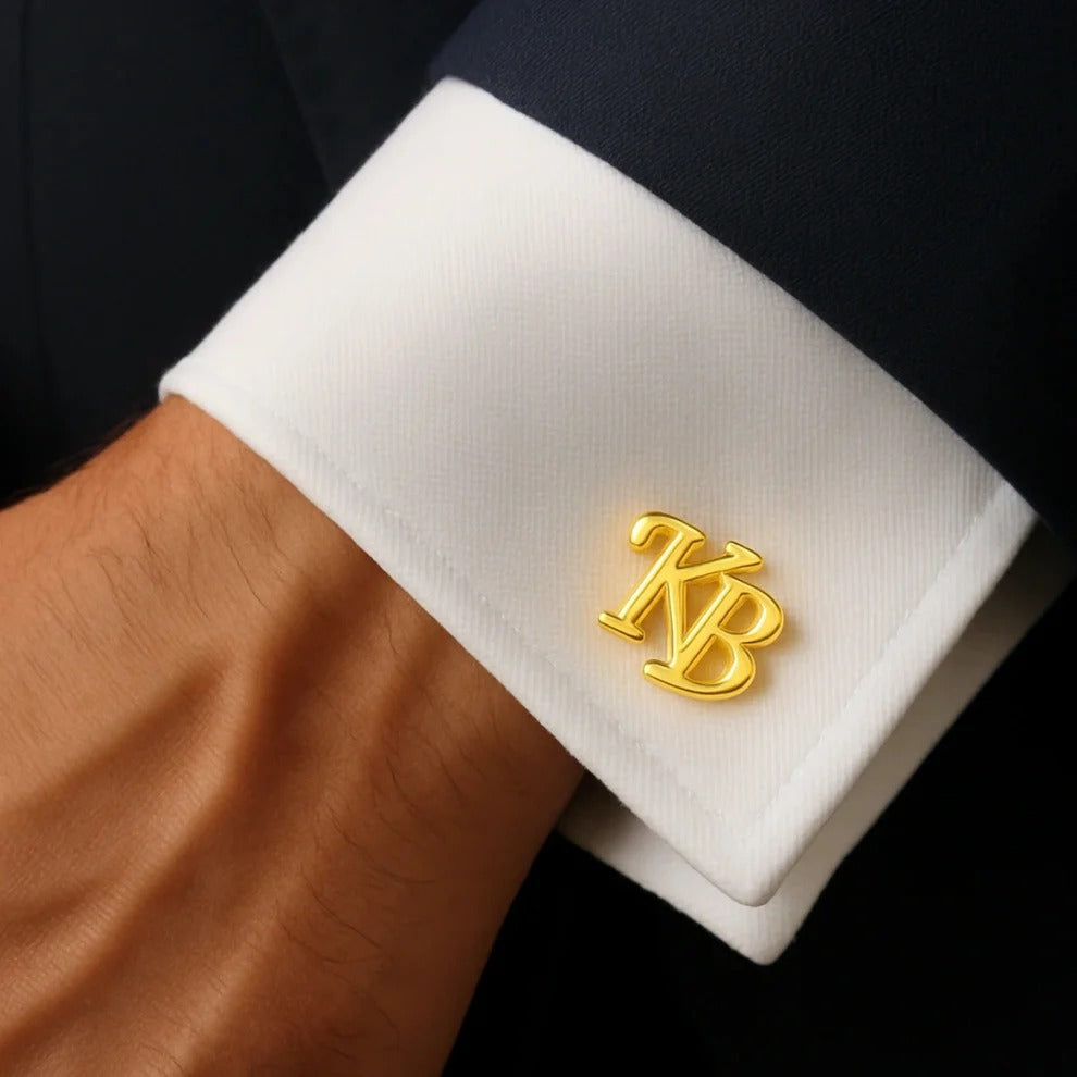 Personalised  Diagonal Metal Initial Cufflinks