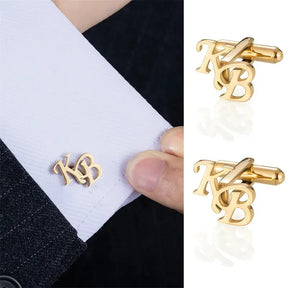 Personalised  Diagonal Metal Initial Cufflinks