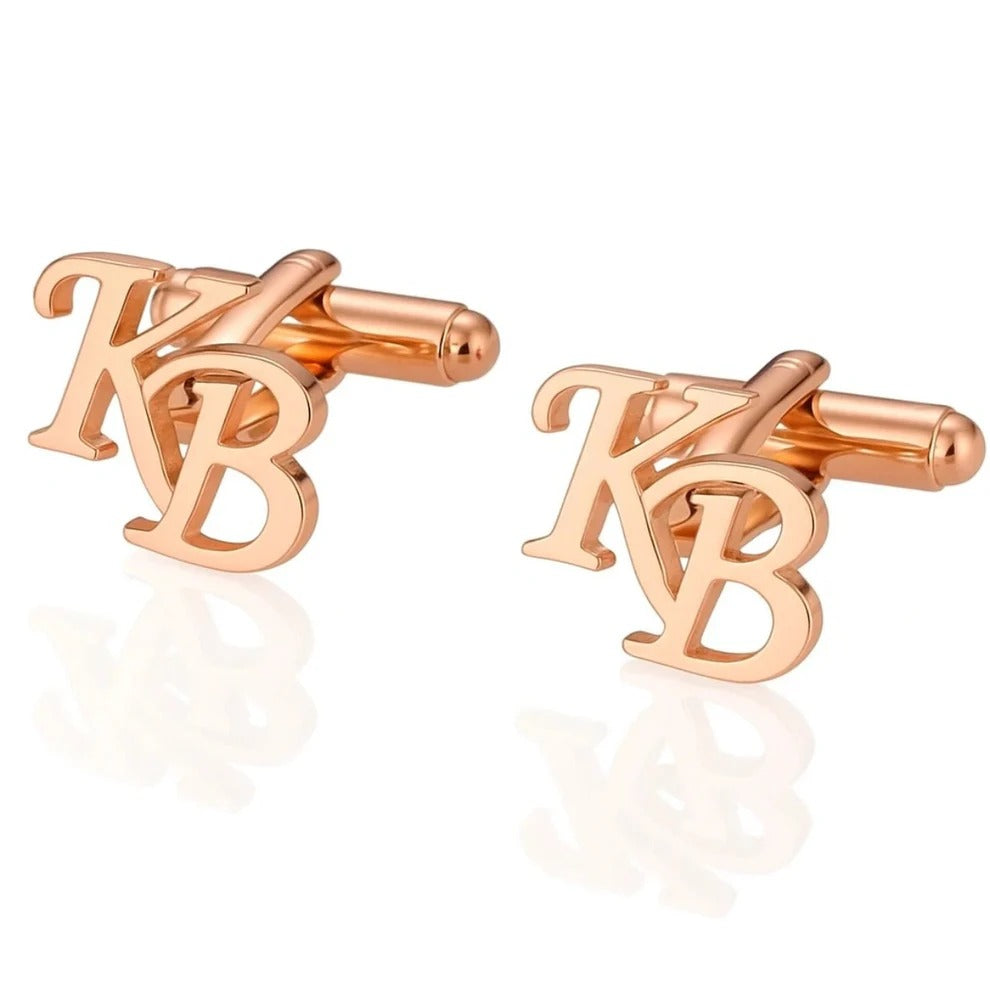 Personalised  Diagonal Metal Initial Cufflinks