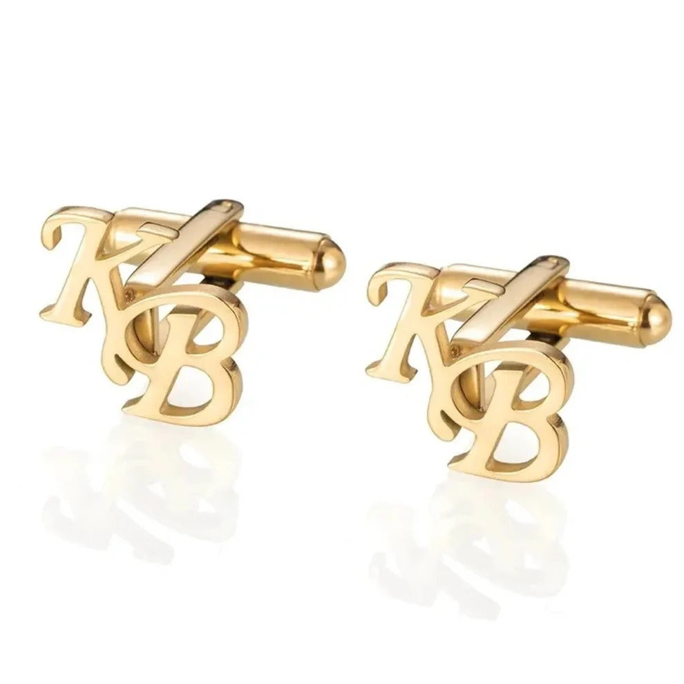 Personalised  Diagonal Metal Initial Cufflinks