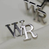 Personalised  Metal Diagonal Initial Cufflinks