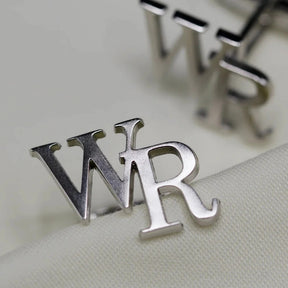 Personalised  Metal Diagonal Initial Cufflinks