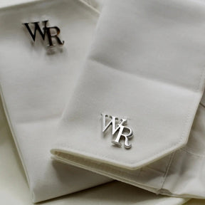 Personalised  Metal Diagonal Initial Cufflinks