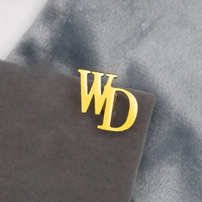 Personalised  Metal Diagonal Initial Cufflinks