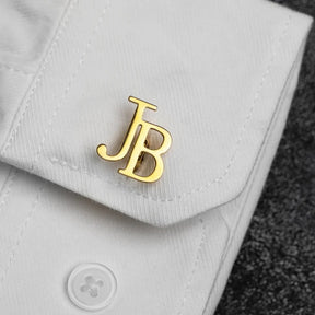 Personalised  Metal Diagonal Initial Cufflinks