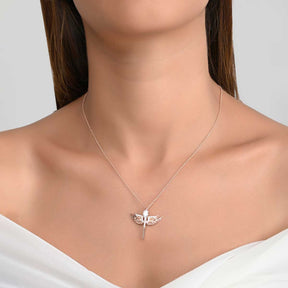 925 Sterling Silver Dragonfly Charm Rose Gold Plated Pendant Gift for Her