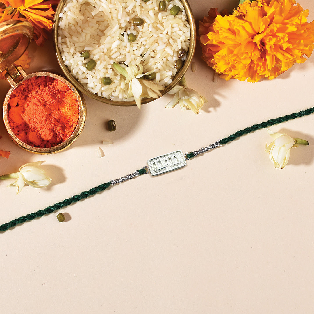 925 Sterling Silver 11:11 Wish Silver Rakhi