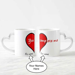 Set Of Two - Personalised Complete Me Coffee Mugs.