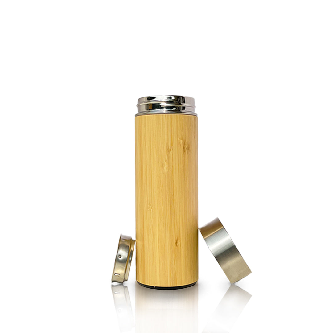 Bamboo bottle plastic base 450 ml