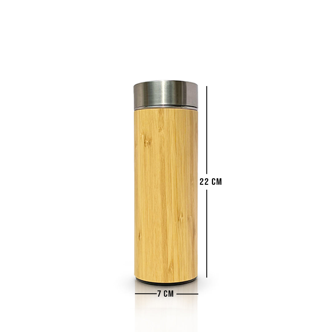 Bamboo bottle plastic base 450 ml