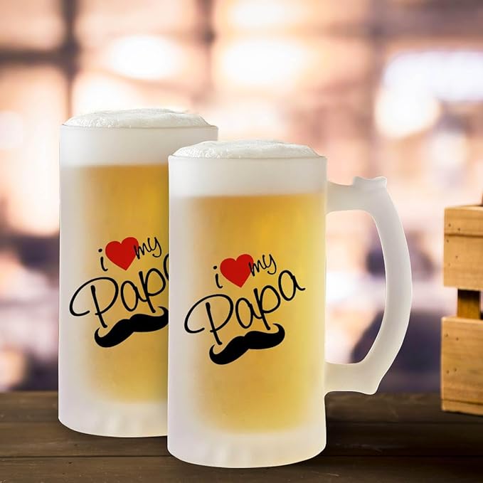 I Love my Papa Frosted Beer Mug