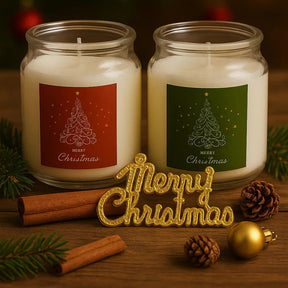 Set Of 2 Christmas Scented Jar Candles