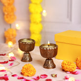Set Of 2 Parijat Beswax Candle Lamp