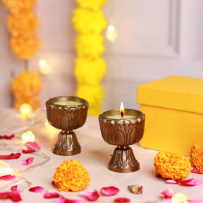 Set Of 2 Parijat Beswax Candle Lamp