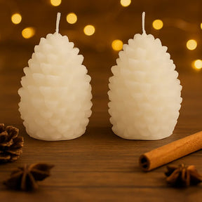 Set Of 2 Pine Cone Candles