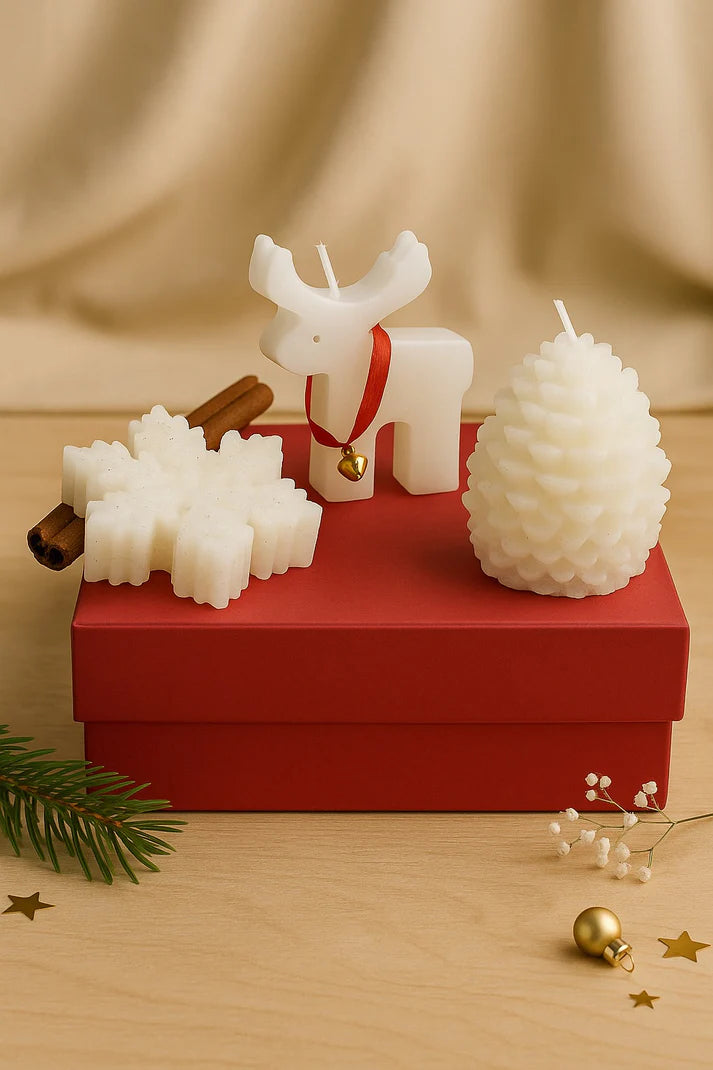Set Of 3 Christmas Candles