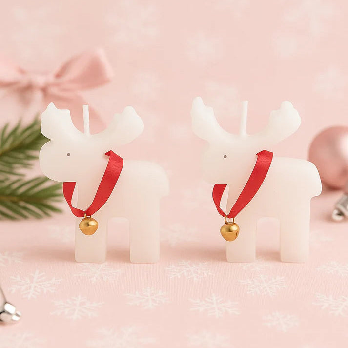 Set Of 2 Reindeer Candles