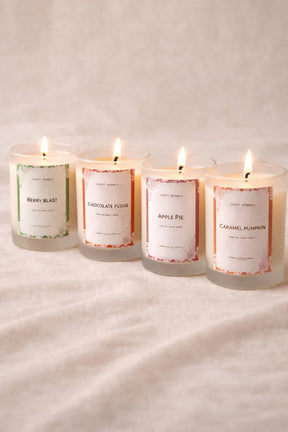 Set of 4 Scented Frosted Glass Soy  Candles