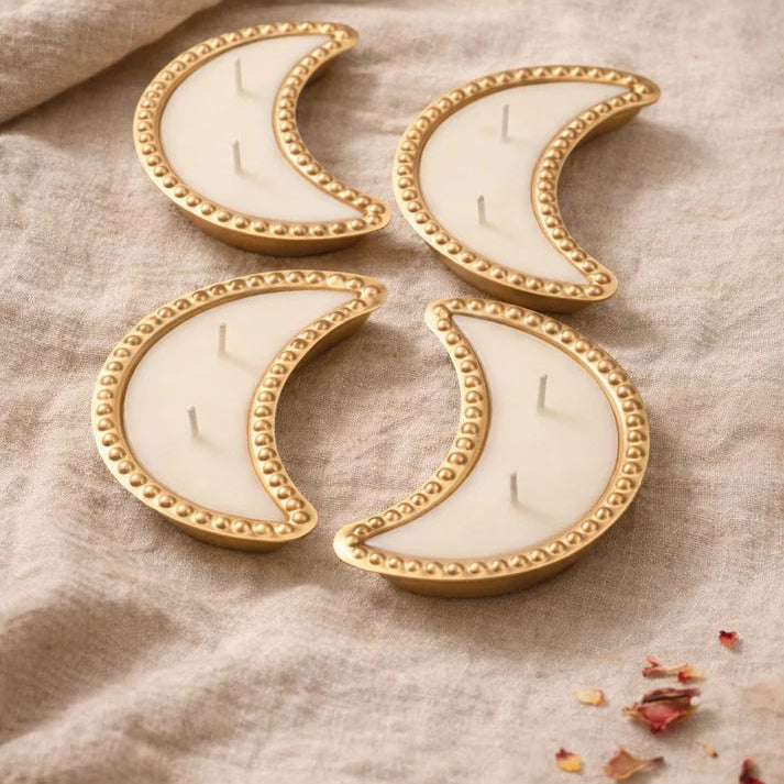 Set of 4 Scented Moon Candles
