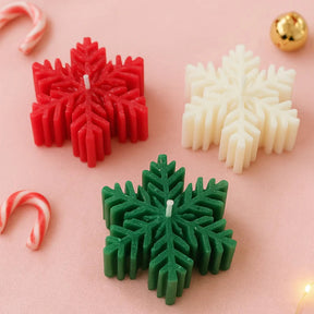 Set Of 3 Snowflakes Candles