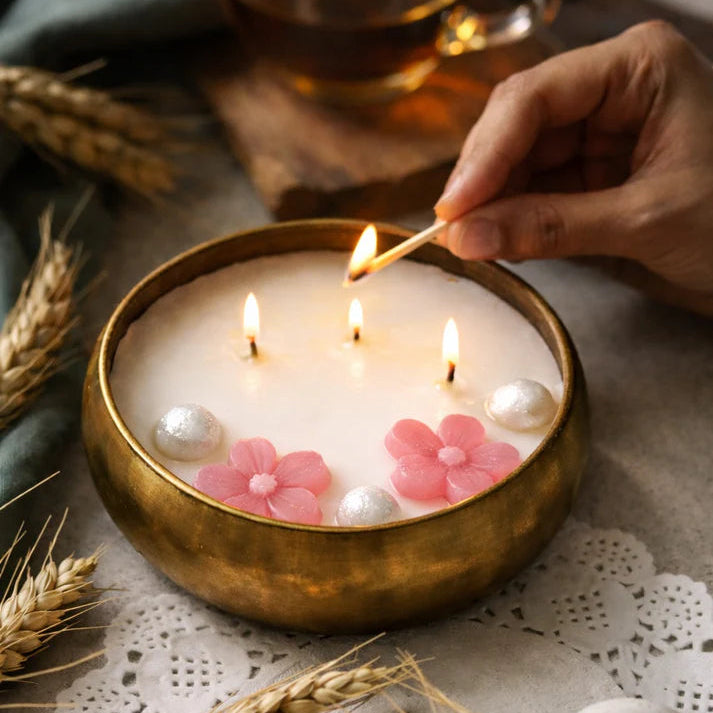 Rose Scented Urli Candle