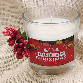 Set Of 2 Scented Christmas Glass Votive Candles