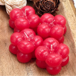 Set Of 4 Scented Small Red Cube /Bubble Candles
