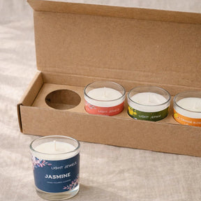 Gift Set Of 4 Floral Fragrance Candle Glass Votives