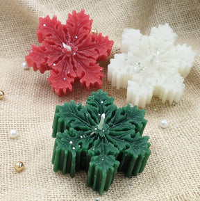 Set Of 3 Snowflakes Candles