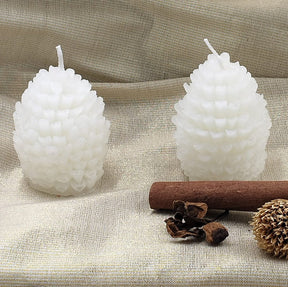 Set Of 2 Pine Cone Candles