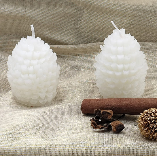 Set Of 2 Pine Cone Candles