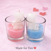 Set Of 2 Vanilla Scented Teddy Bear Valentine Candles