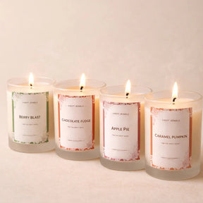 Set of 4 Scented Frosted Glass Soy  Candles