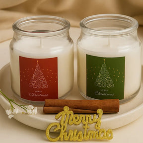 Set Of 2 Christmas Scented Jar Candles