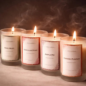 Set of 4 Scented Frosted Glass Soy  Candles