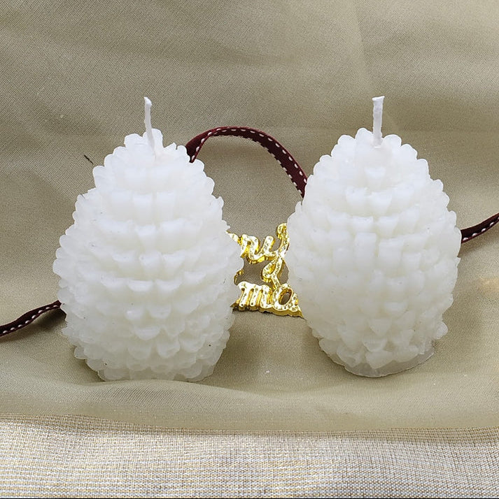 Set Of 2 Pine Cone Candles